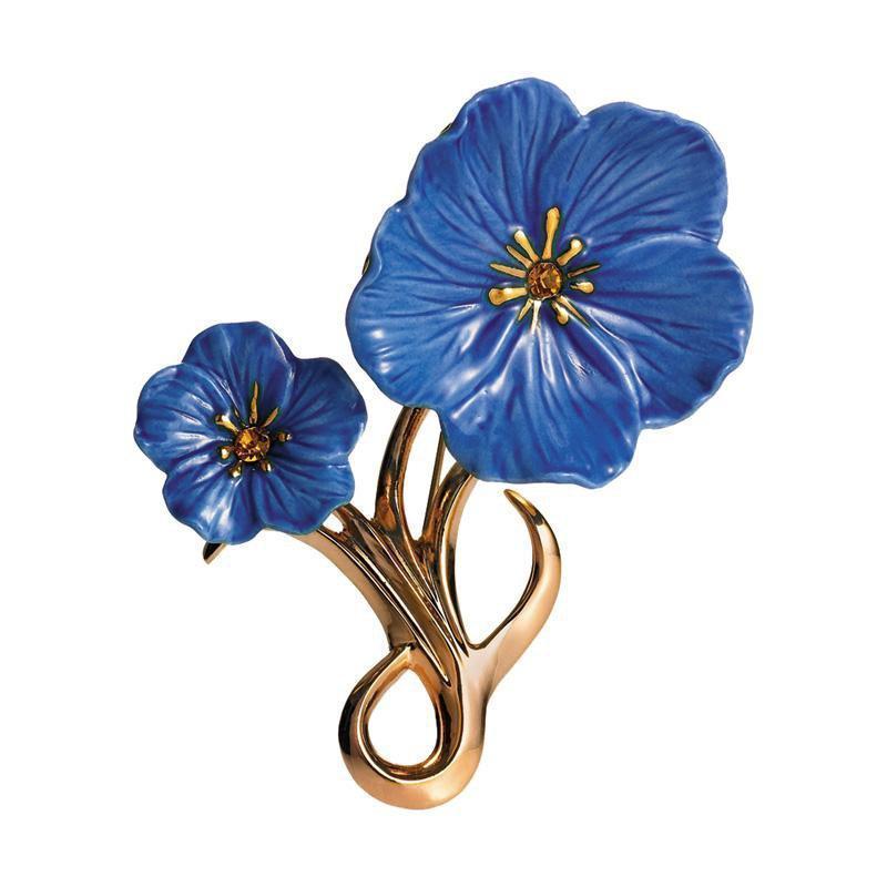 Franz Collection Blue Flax Flower Brooch FJ00187