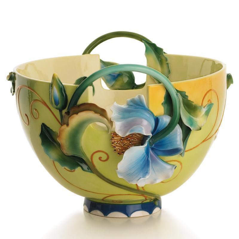 Franz Collection Blue Poppy Basket FZ01437
