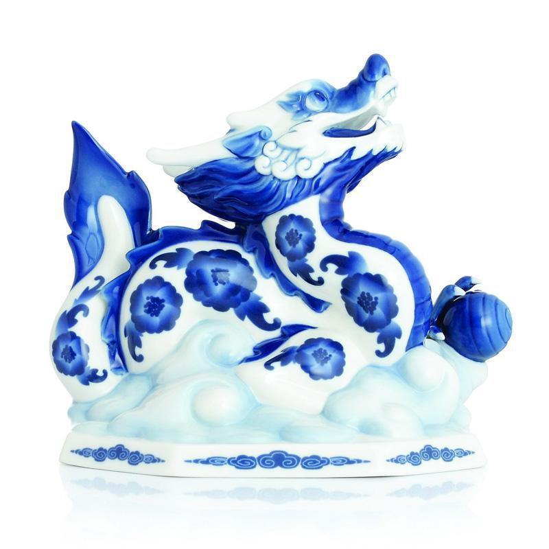 Franz Collection Blue & White Dragon Figurine FZ02823