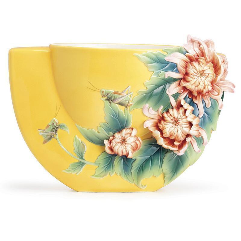 Franz Collection Career Of Glory Katydid & Chrysanthemum Vase FZ02500
