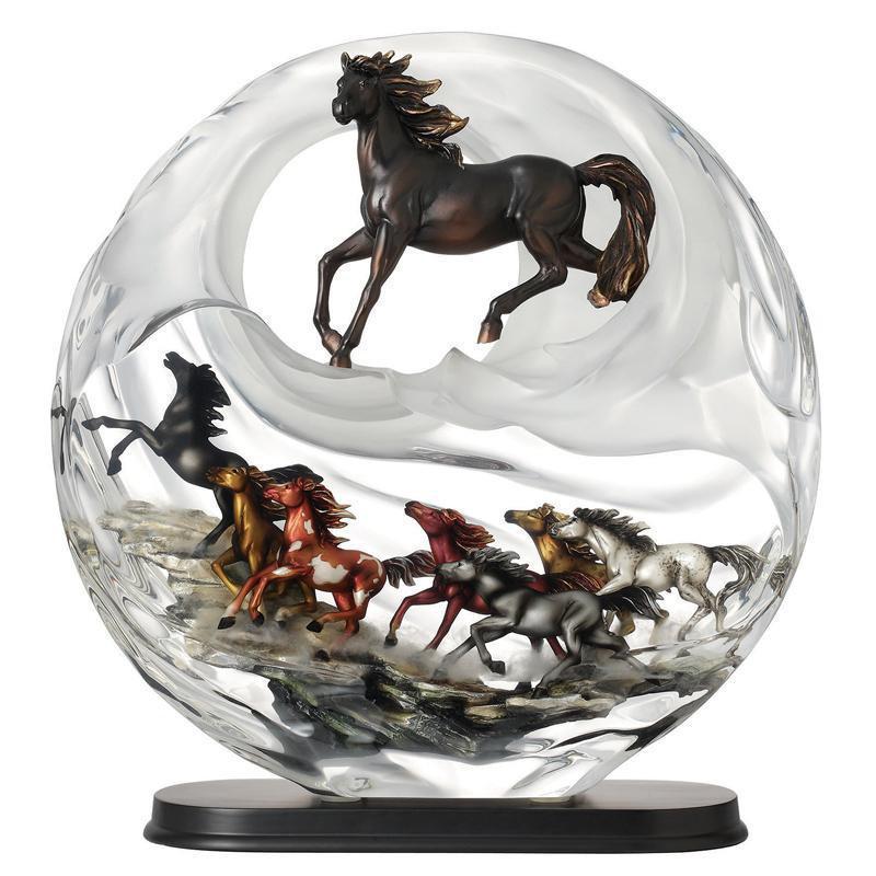 Franz Collection Collection Galloping Stallions Lucite Figurine FL00087