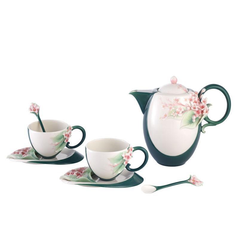 Franz Collection Collection Shining Hope Lilac Teapot Teacup Saucer & Spoon Set FZ03114