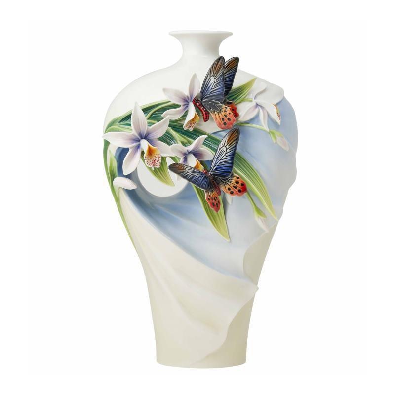 Franz Collection Discover Happiness Aurora Swallowtail And Taiwan Pleione Vase FZ03726