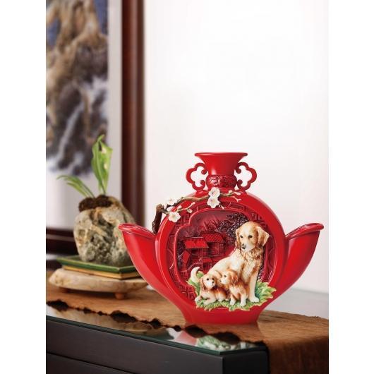 Franz Collection Dog Family Vase FZ03661