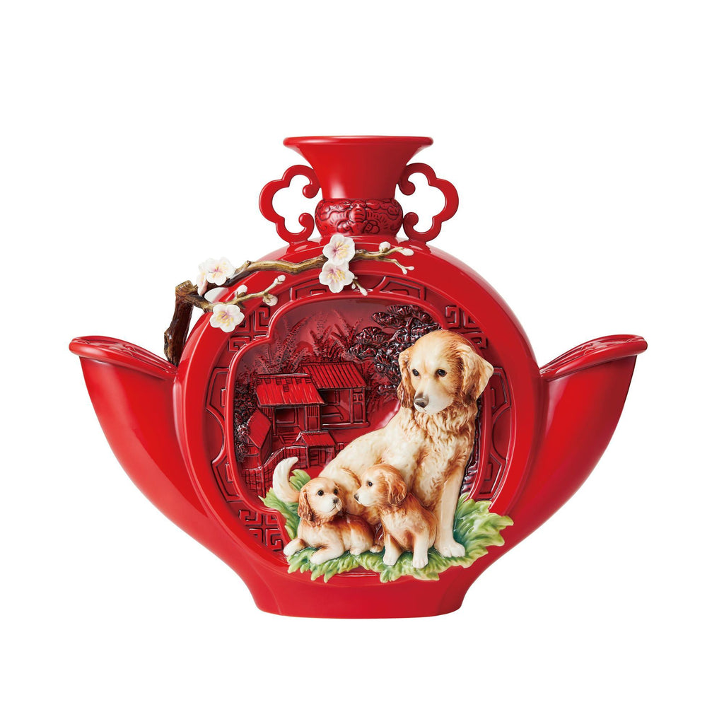 Franz Collection Dog Family Vase FZ03661
