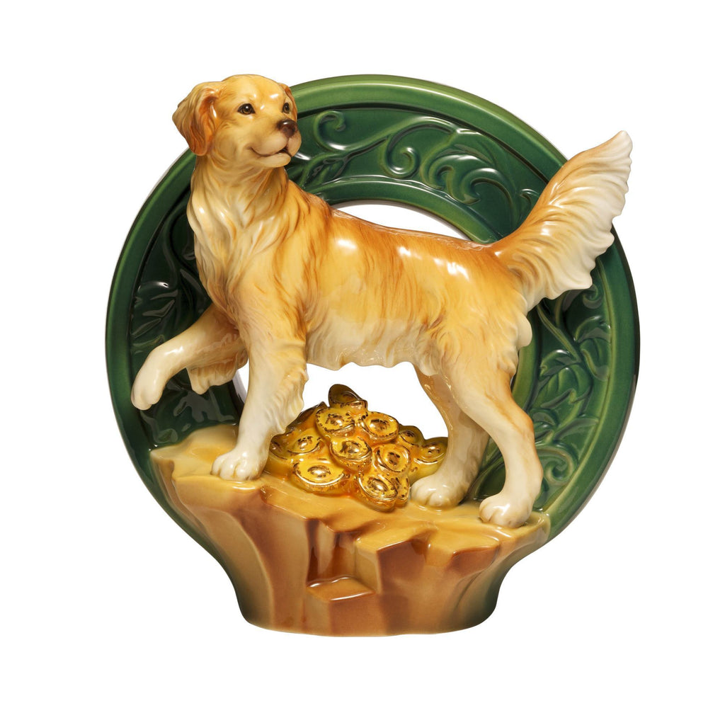 Franz Collection Dog On Gold Ingots Figurine FZ03658