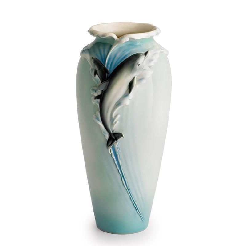 Franz Collection Dolphin Splash Leaping Vase XP1683