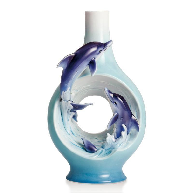 Franz Collection Dolphin Splash Vase FZ02259