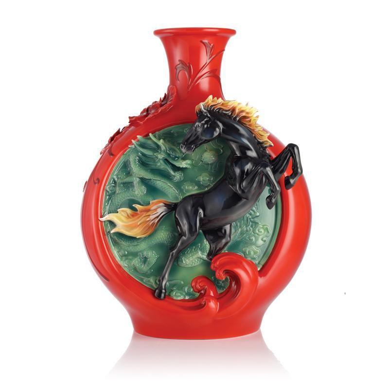 Franz Collection Dragon & Steed Vase FZ03172