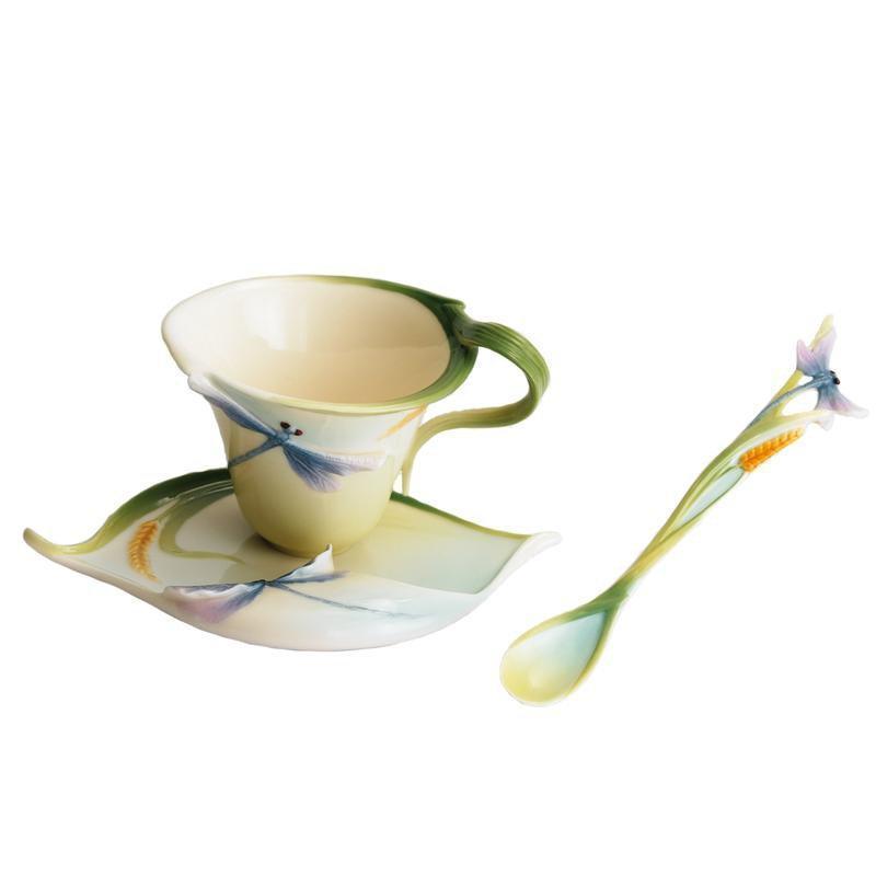 Franz Collection Dragonfly Cup Saucer & Spoon FZ00028