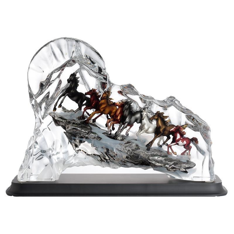 Franz Collection Eight Proud Horses Running Miles In Wind Lucite Figurine FL00111