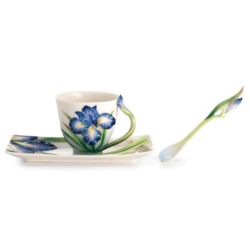 Franz Collection Eloquent Iris Teacup Saucer & Spoon FZ02480