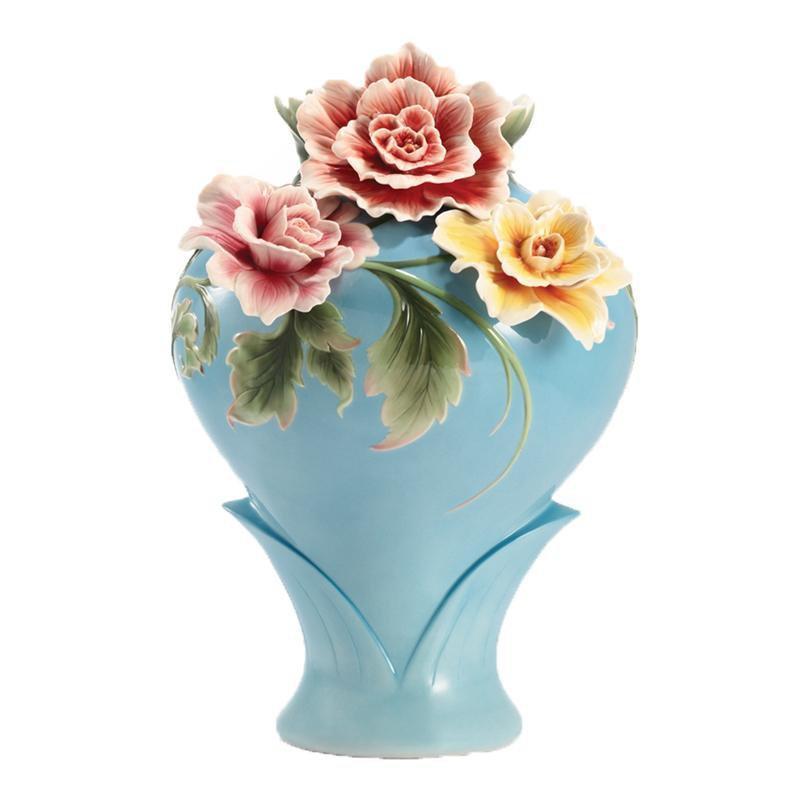 Franz Collection Flourishing Prosperity Cotton Rose Large Vase FZ02925