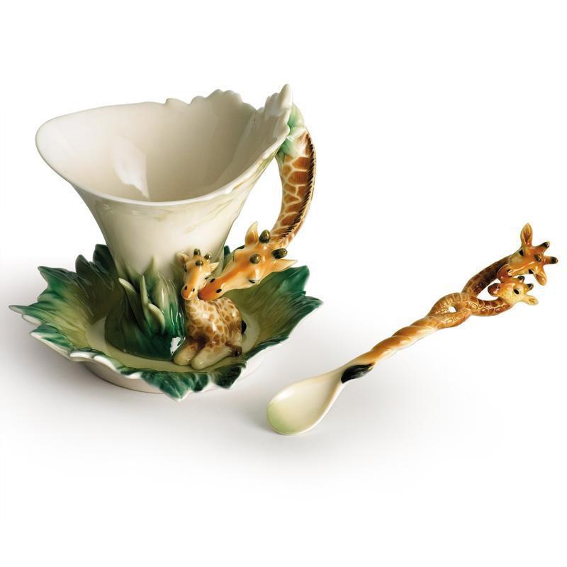 Franz Collection Giraffe Endless Beauty Teacup, Saucer, Spoon FZ00450