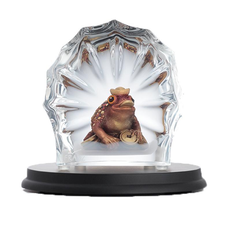 Franz Collection Golden Toad Presenting Treasure Lucite Figurine FL00114