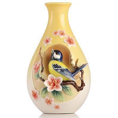 Franz Collection Green Backed Bird Vase FZ03171