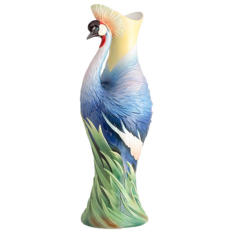 Franz Collection Grey Crowned Crane Vase FZ02702