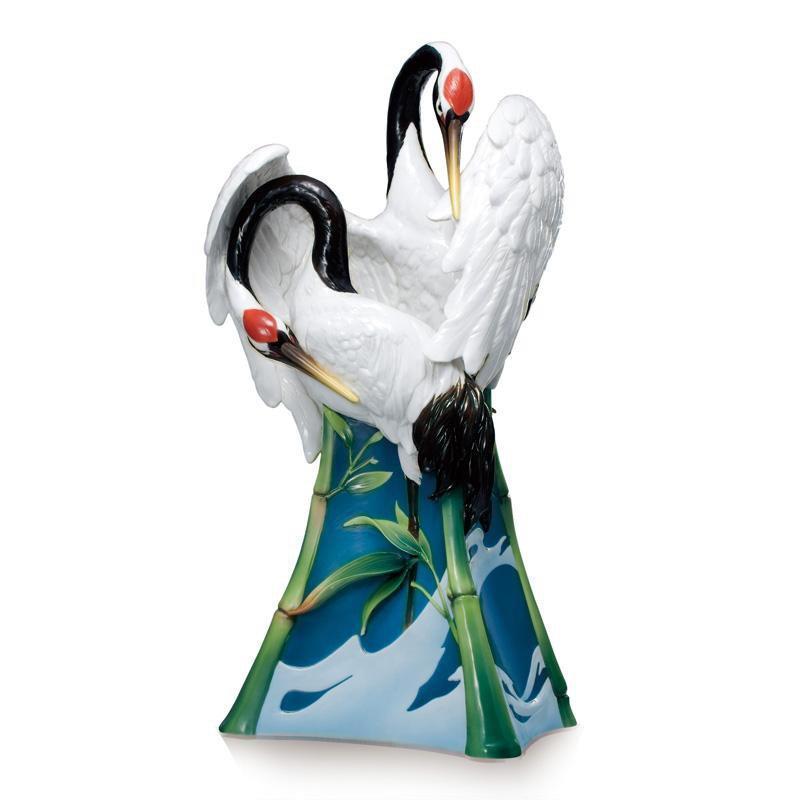 Franz Collection Harmony Red Crested Crane Vase Large FZ01976