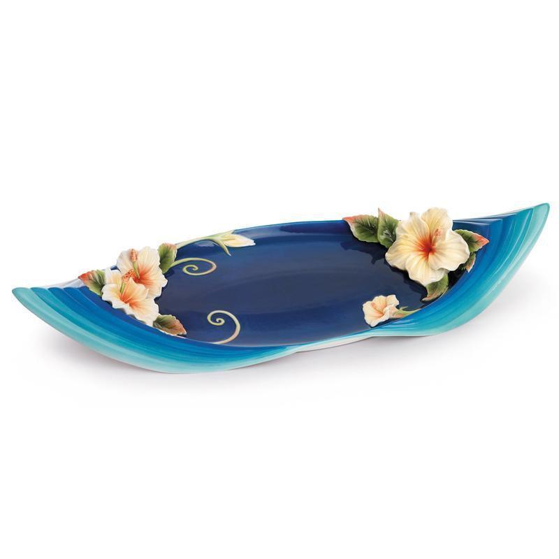 Franz Collection Hibiscus Blue Plate FZ01785