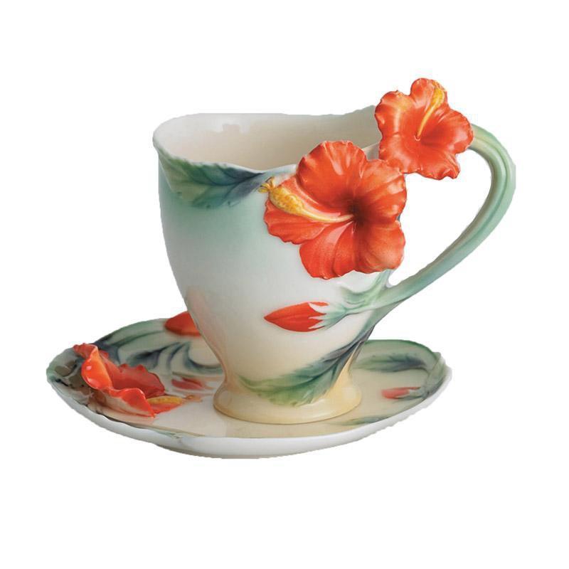 Franz Collection Hibiscus Cup & Saucer FZ00820