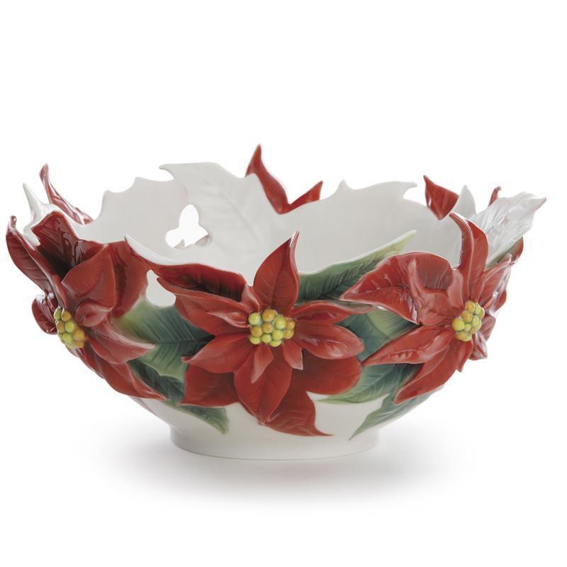 Franz Collection Holiday Classic Poinsettia Bowl FZ01983