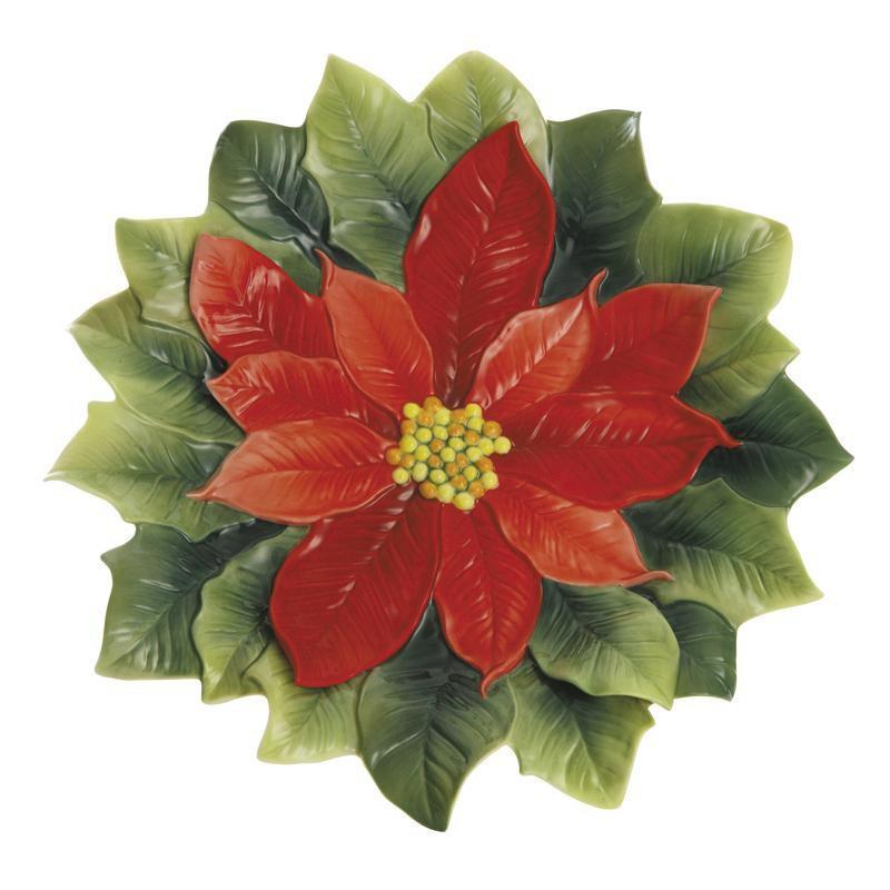 Franz Collection Holiday Classic Poinsettia Small Plate FZ01987