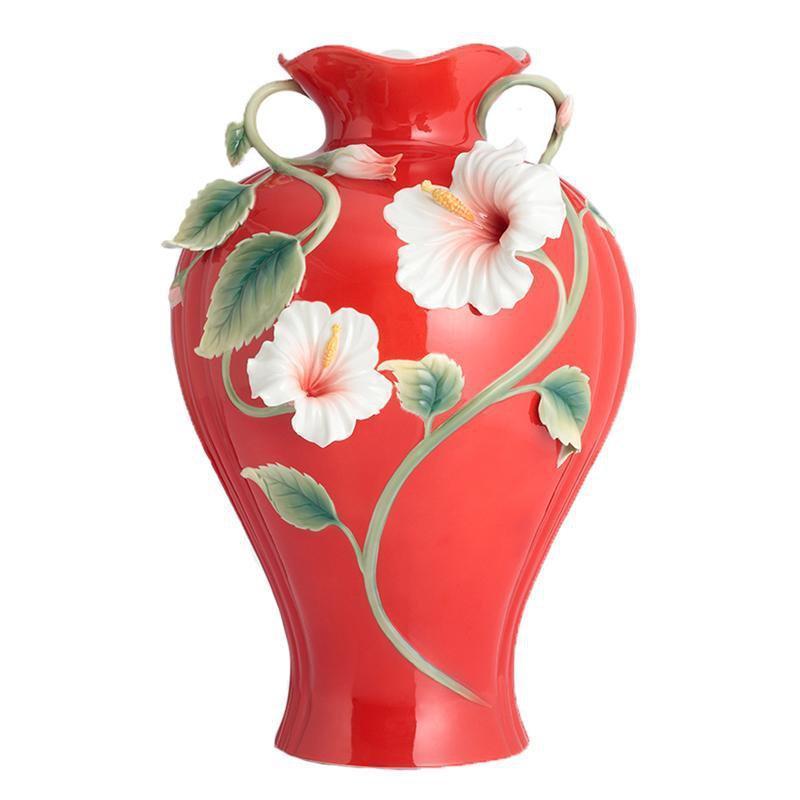 Franz Collection Island Beauty Hibiscus Vase FZ02817