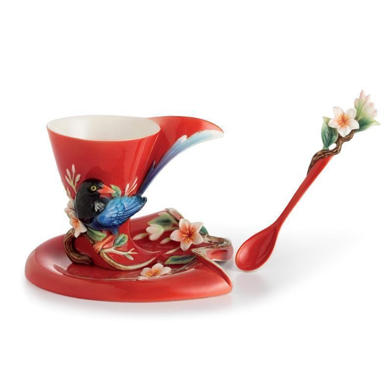 Franz Collection Joyful Magpie Teacup Saucer & Spoon Set FZ01752