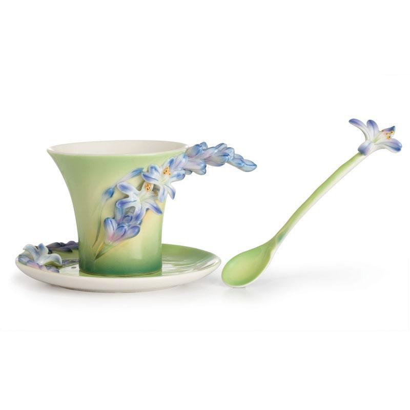 Franz Collection Lily Of The Nile Teacup Saucer & Spoon FZ02615