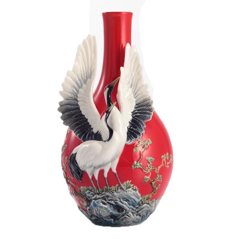 Franz Collection Longevity Crane Small Vase FZ02951