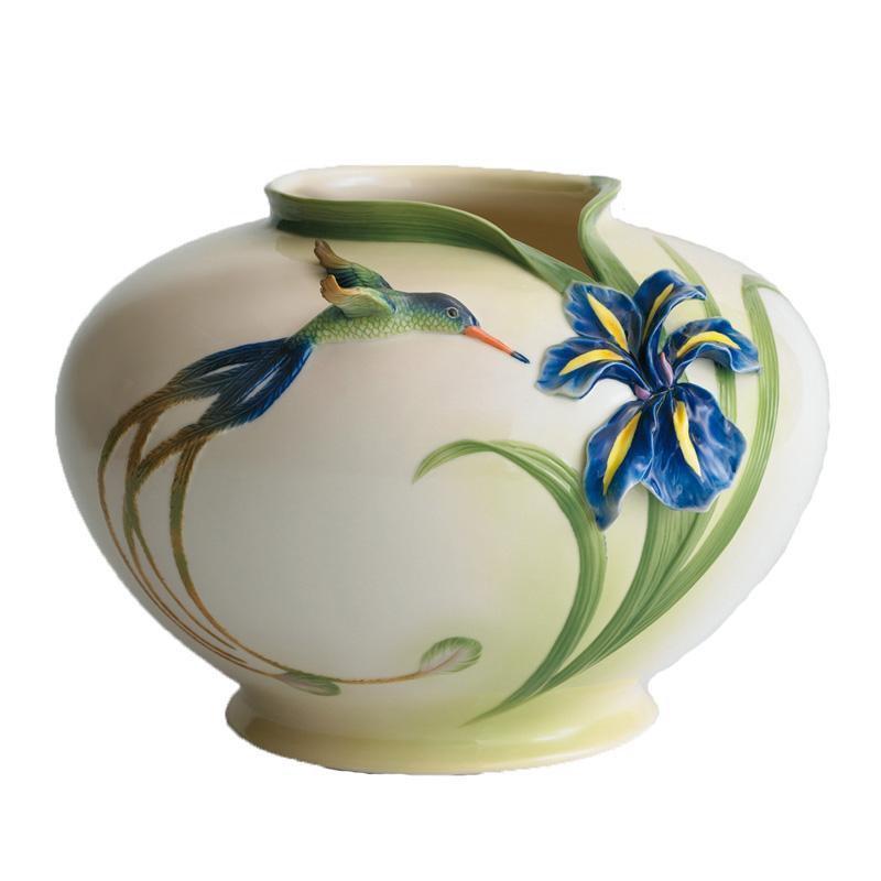 Franz Collection Longtail Hummingbird Large Round Vase FZ00128