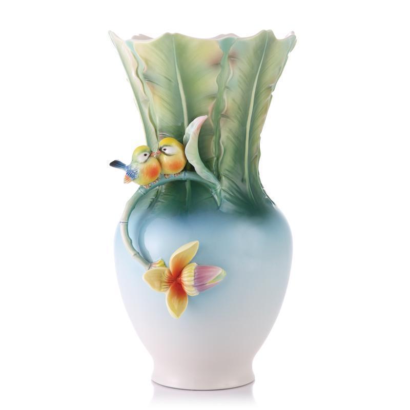 Franz Collection Lovebird Banana Tree Vase FZ03421