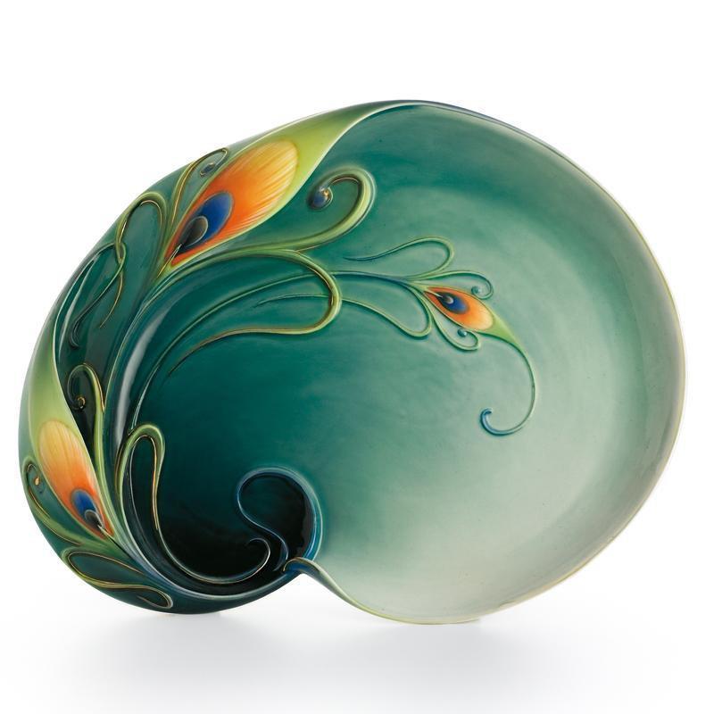 Franz Collection Luminescence Peacock Platter FZ01212