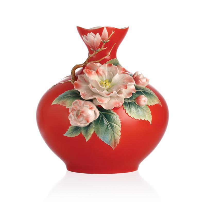 Franz Collection Magnolia & Chinese Flowering Crabapple Vase FZ03088