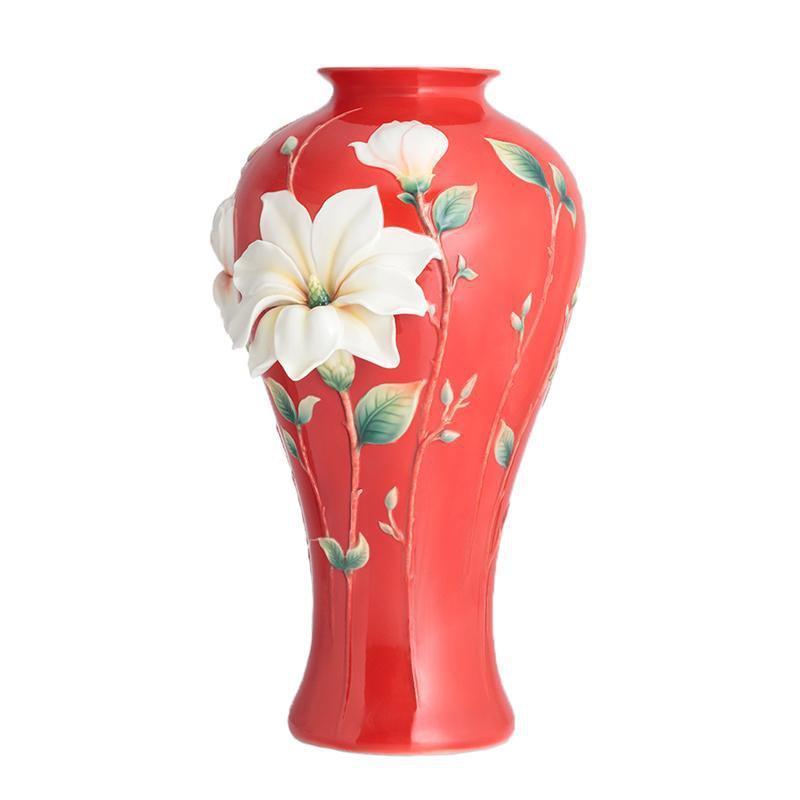 Franz Collection Magnolia Red Vase FZ02816