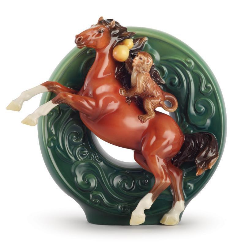 Franz Collection Monkey Riding On A Horse Figurine FZ03187