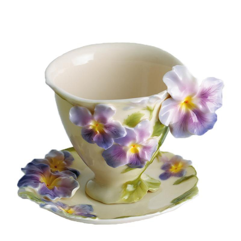 Franz Collection Pansy Cup & Saucer FZ00459