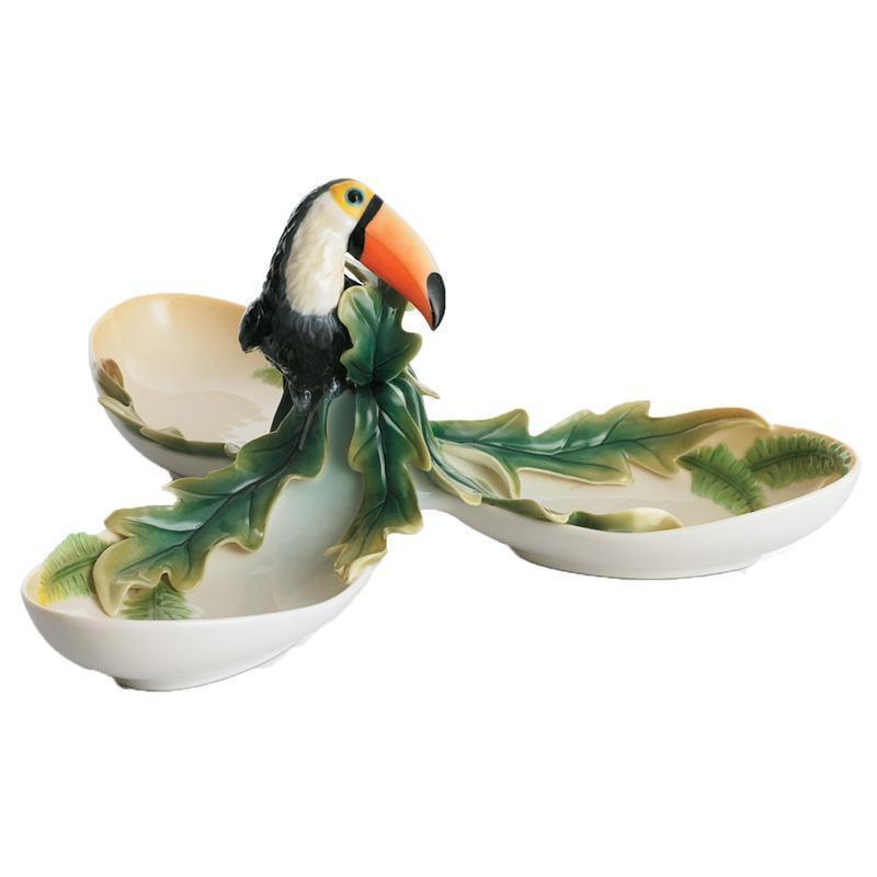 Franz Collection Paradise Calls Toucan 3 Section Tray FZ01313