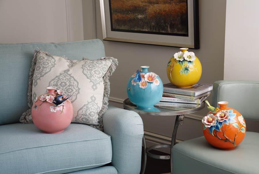 Franz Collection Peach Flower Swallow Vase FZ03158