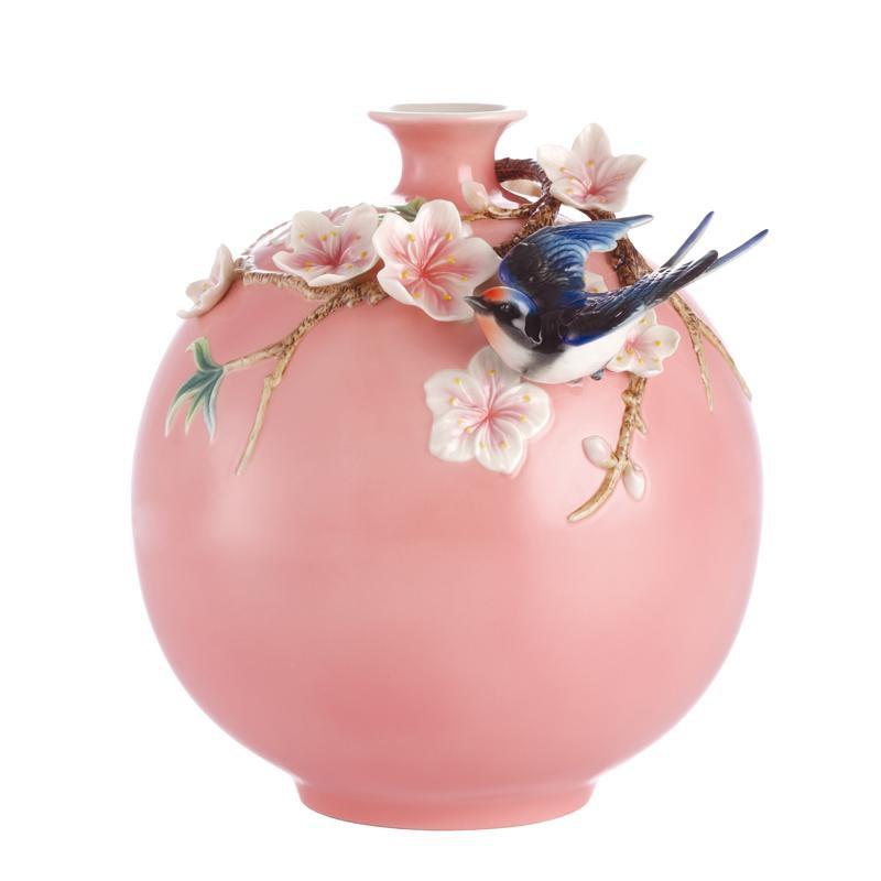 Franz Collection Peach Flower Swallow Vase FZ03158