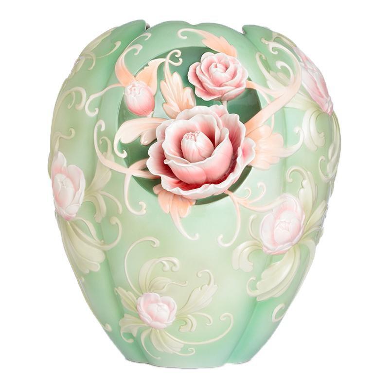 Franz Collection Pink Camellia Vase FZ02728