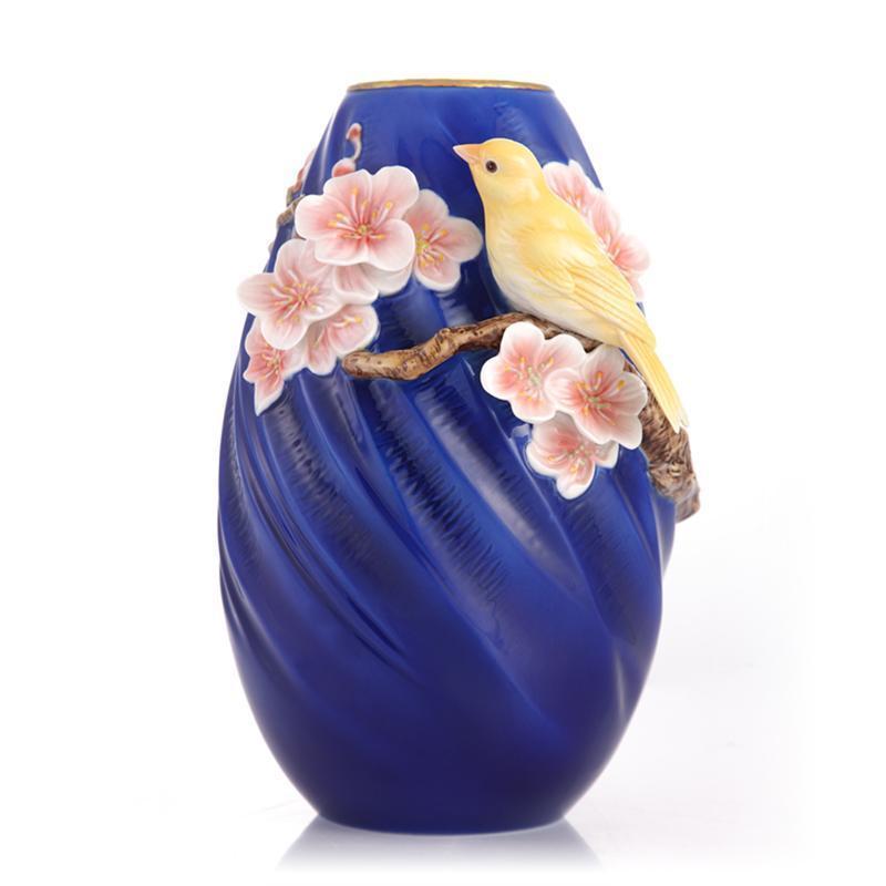 Franz Collection Plum Blossom Canary Vase FZ03381