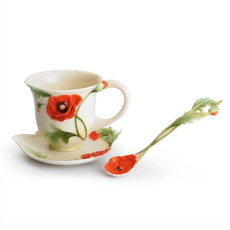 Franz Collection Poppy Cup & Saucer FZ00523