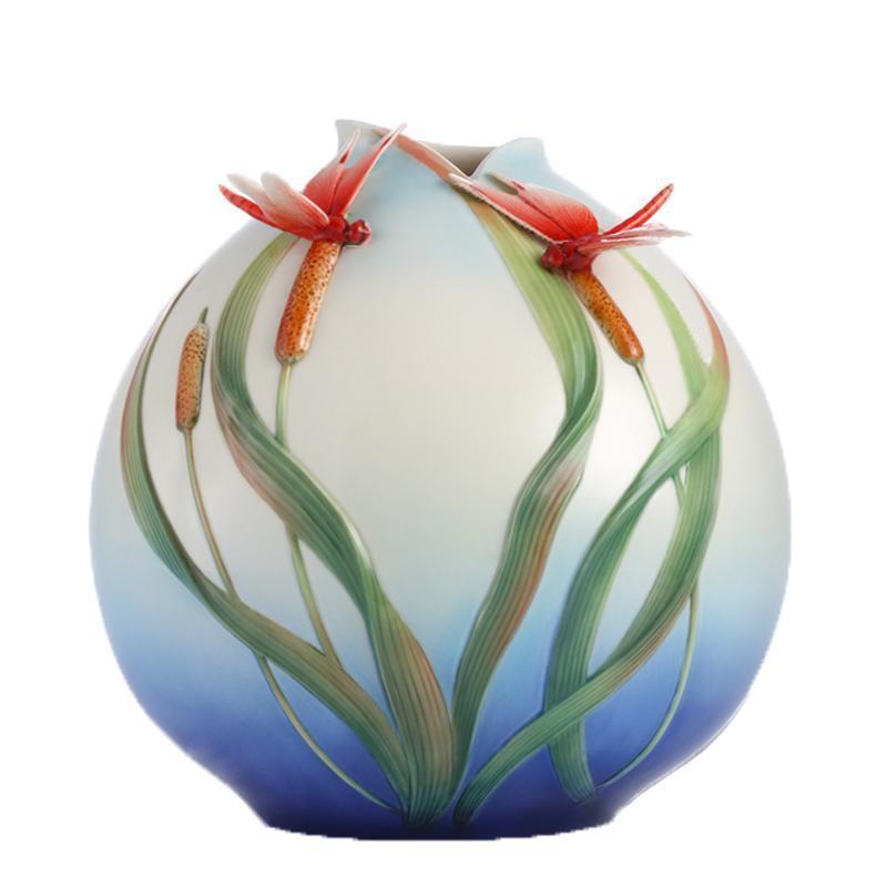 Franz Collection Red Dragonfly Vase FZ03064