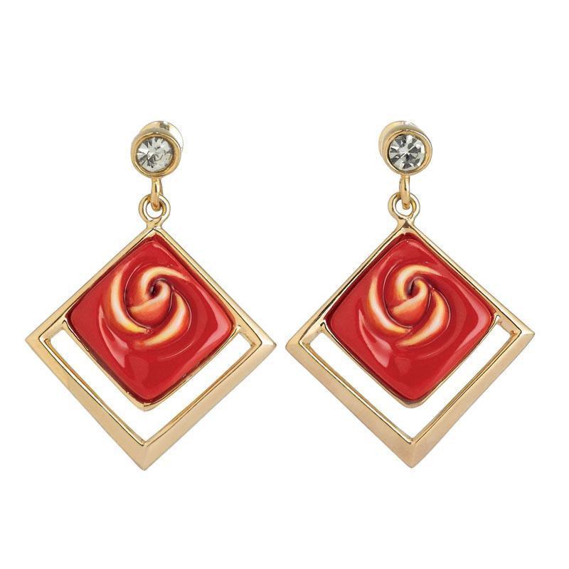 Franz Collection Red Rose Earrings FJ00285