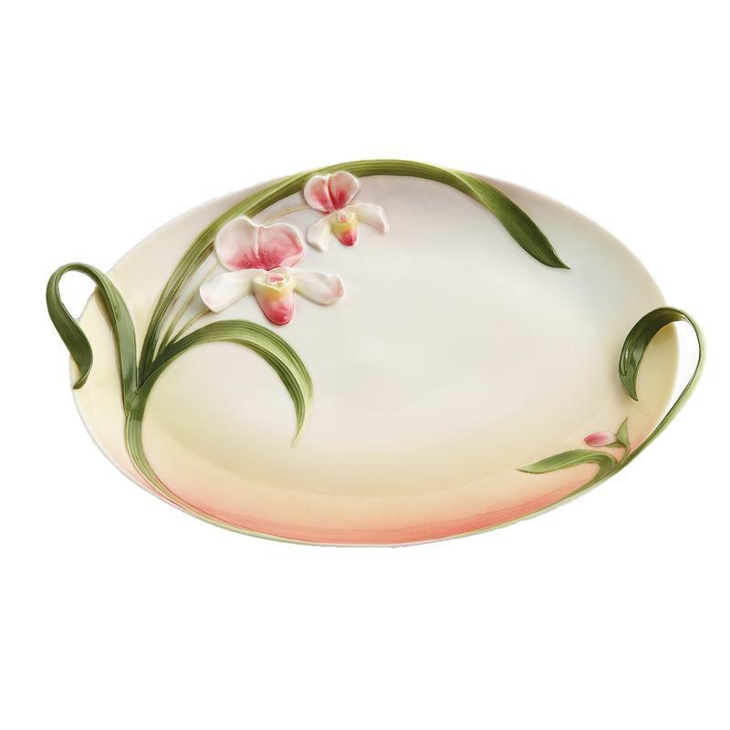 Franz Collection Slipper Orchid Platter FZ00275