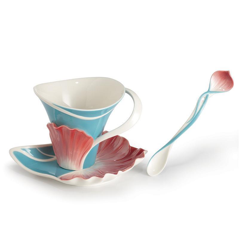 Franz Collection Spring Periwinkle Teacup Saucer & Spoon FZ02646