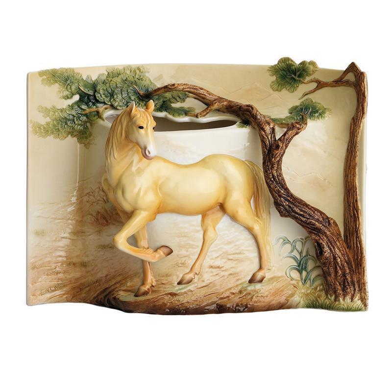 Franz Collection Steed Yellow Horse Vase FZ01883