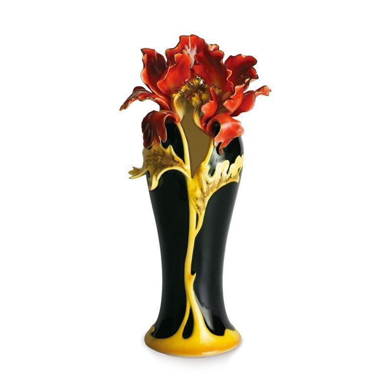 Franz Collection Striking Vermillion Peony Vase FZ00689