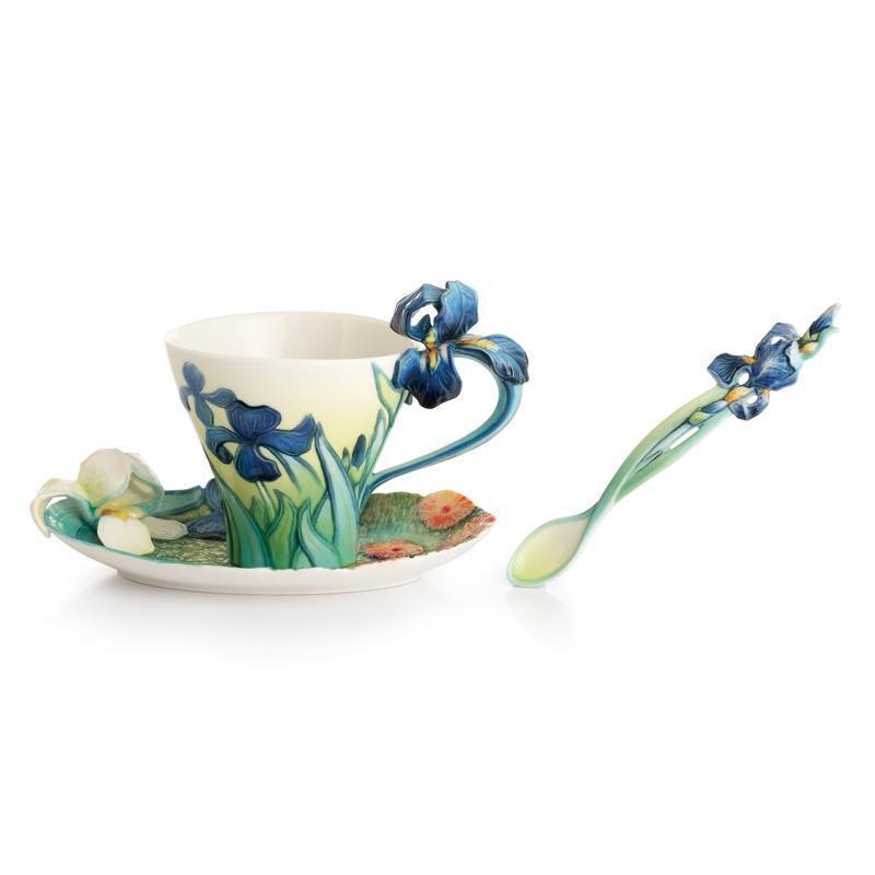 Franz Collection Van Gogh Iris Teacup Saucer & Spoon FZ02453